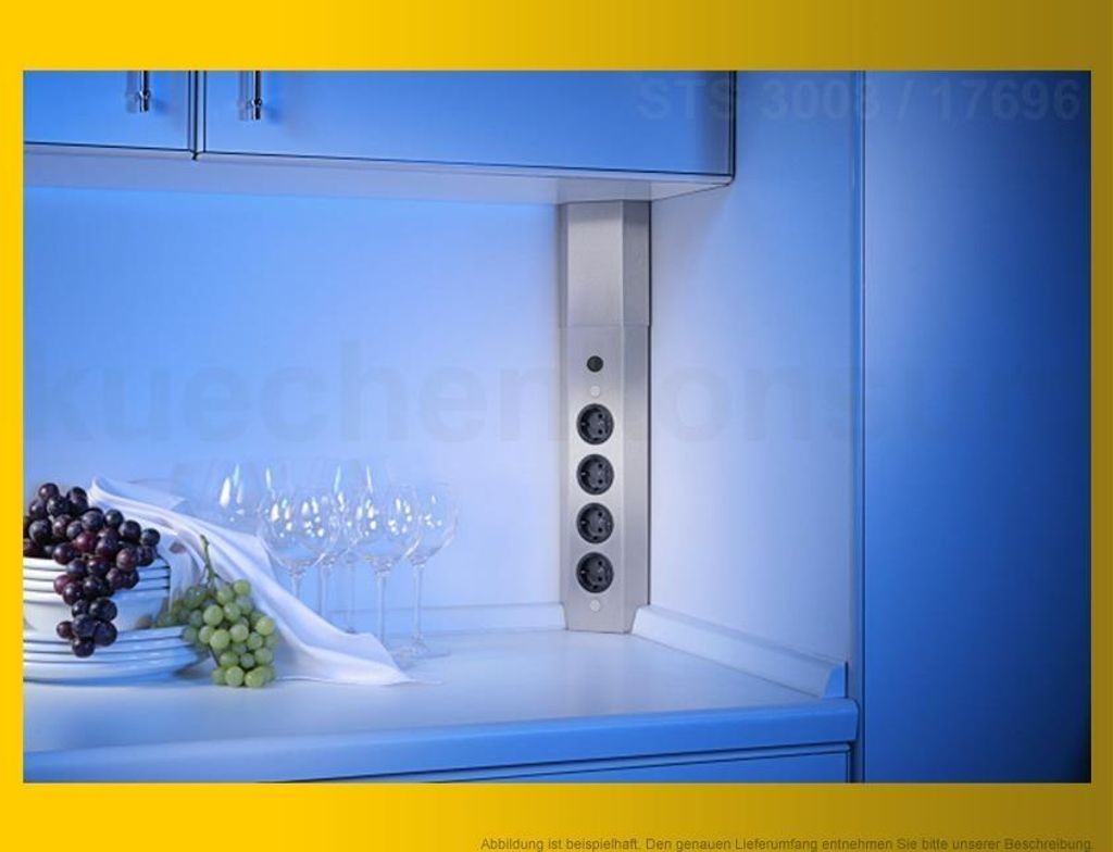 Thebo Ecksteckdose 176956 Edelstahl 4-fach STA 3008 Produktbild 