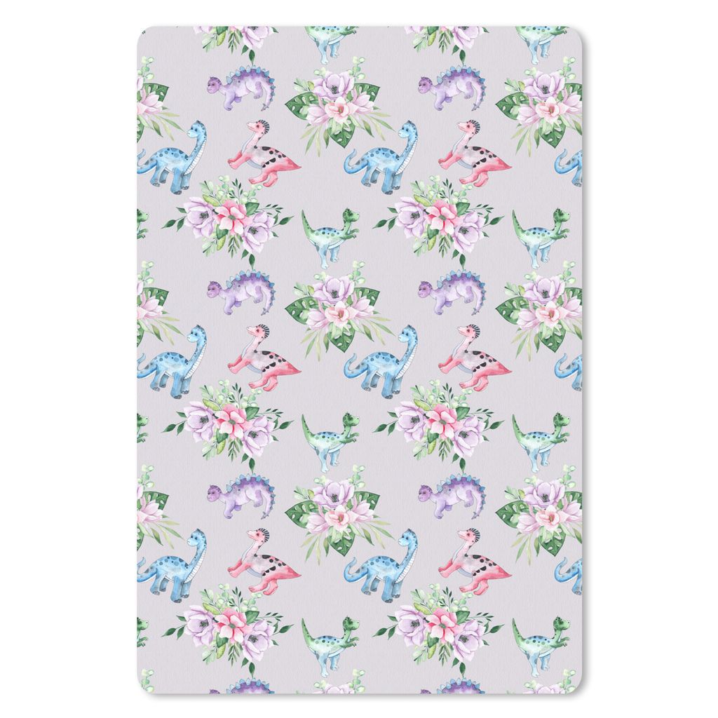 MuchoWow Mauspad Mousepad Kinderzimmer - Blumen - Muster - Mädchen - Kinder - Rosa - Kind 40x60 cm - Mousepads - Maus Mat - Pad - Mausunterlage ...