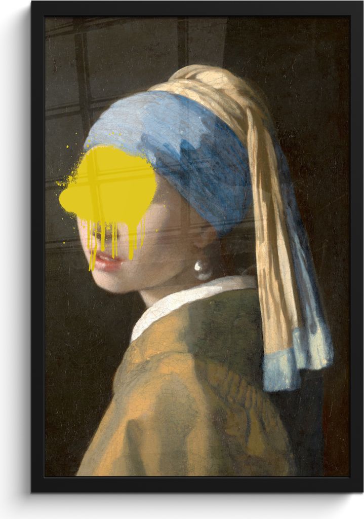 MuchoWow MuchoWow Gerahmtes Poster Mädchen mit Perlenohrring - Johannes Vermeer - Gemälde 40x60 cm - Poster mit zchwarzem Bilderrahmen - Papi...
