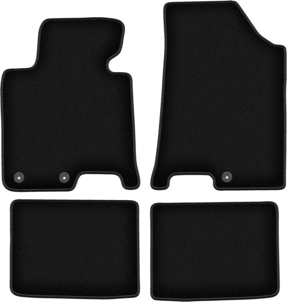 Tappetini in velluto per Hyundai i40 (2011-, station wagon, berlina) neri, set 4 pz, con fissaggi