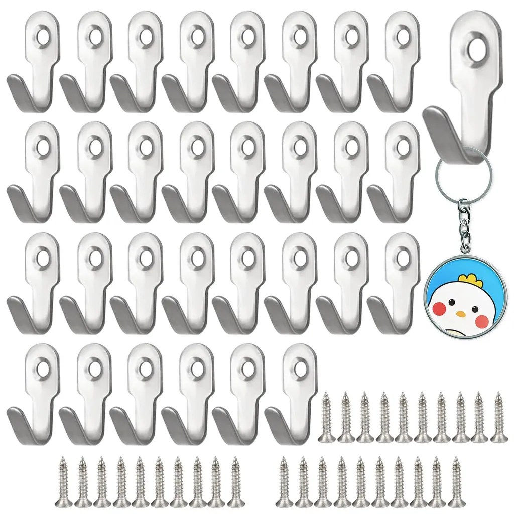 Crochets de Salle de Bain Inox de 27mm résistants à la rouille - 30 pcs
