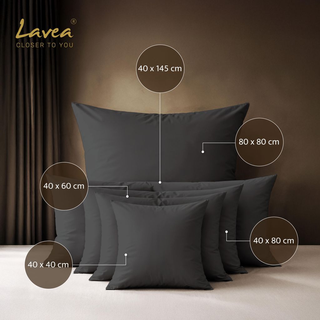 Zestaw 2 poszewek na poduszki Lavea®, 40x80 cm, 100% Zdjęcie produktu 