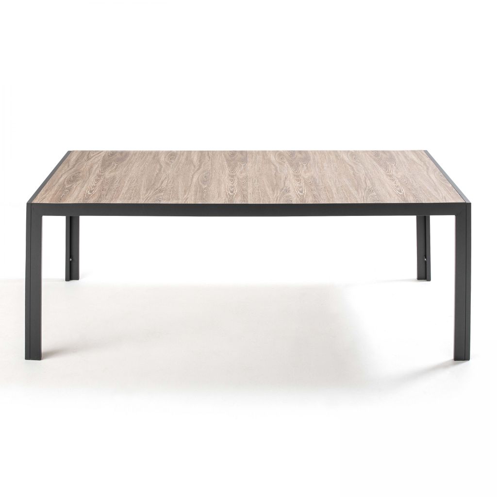 Gartentisch aus Aluminium und Keramik Grau - Oviala Tivoli
