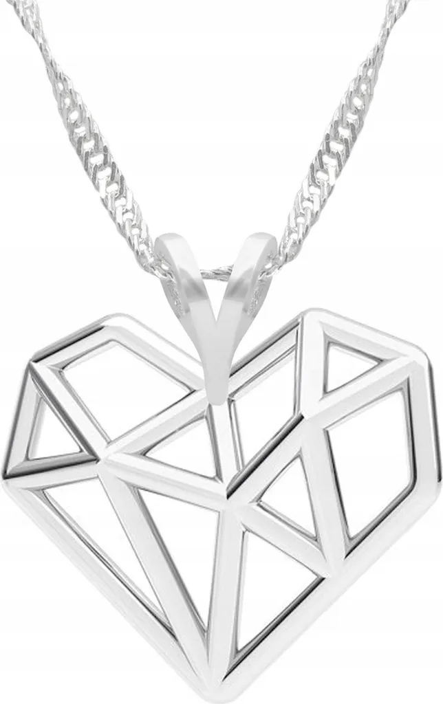 Collana Cuore Traforato Argento 925 Sterling - Gioiello Lucido Donna - 2