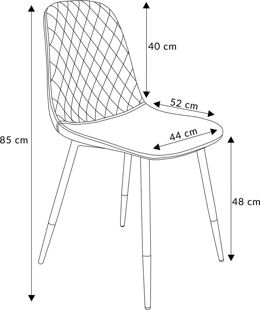 Velurová židle obývací židle jídelní židle křeslo 44x52x85 Obrázek produktu 5