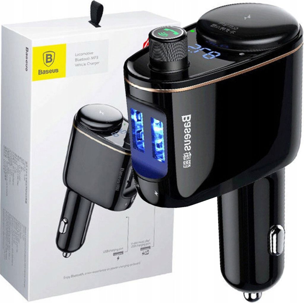 Baseus Car Fm Transmitter Wireless Bluetooth/Usb Black Obrázek produktu 