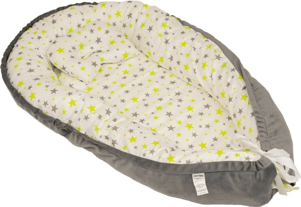 Coussinet Bébé Ergonomique Cabino Starry aux Motifs Étoilés Verts