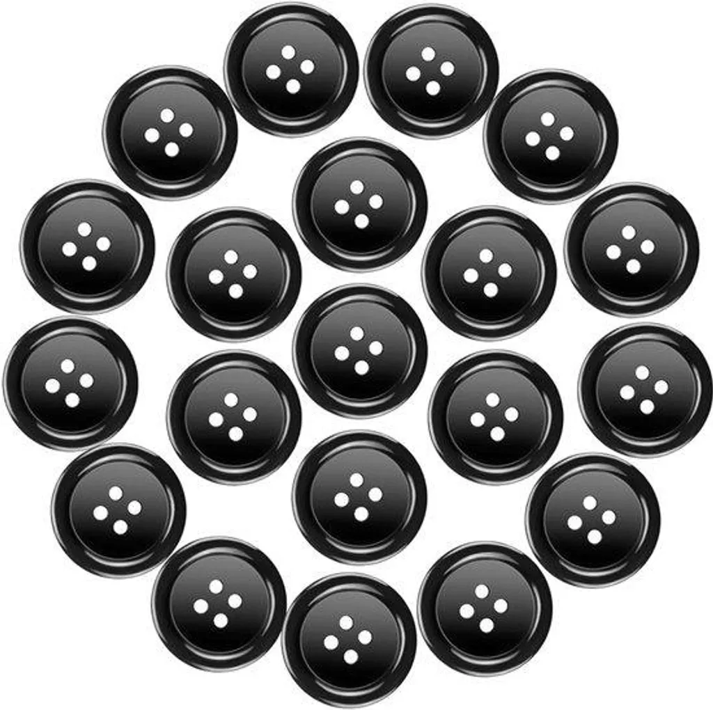 Boutons en résine noire 25 mm parfaits pour la personnalisation de pulls