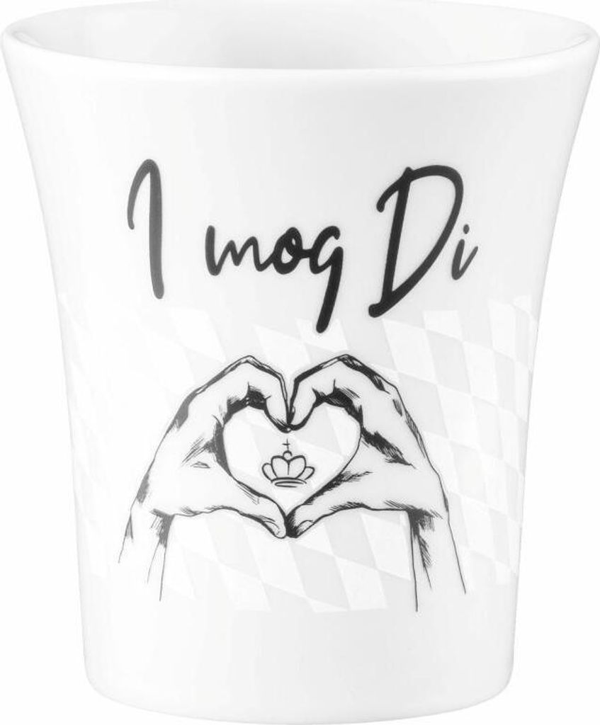 Seltmann Weiden Becher mit Henkel Diva I mog di, Kaffeetasse, Porzellan, Bunt, 400 ml, 001.771067
