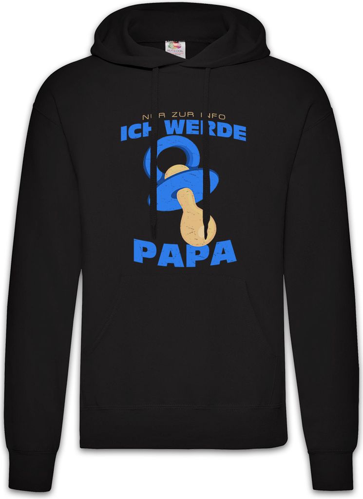 Urban Backwoods Nur Zur Info ich Werde Papa, Herren Hoodie, Farbe: Schwarz, Größe: 3XL