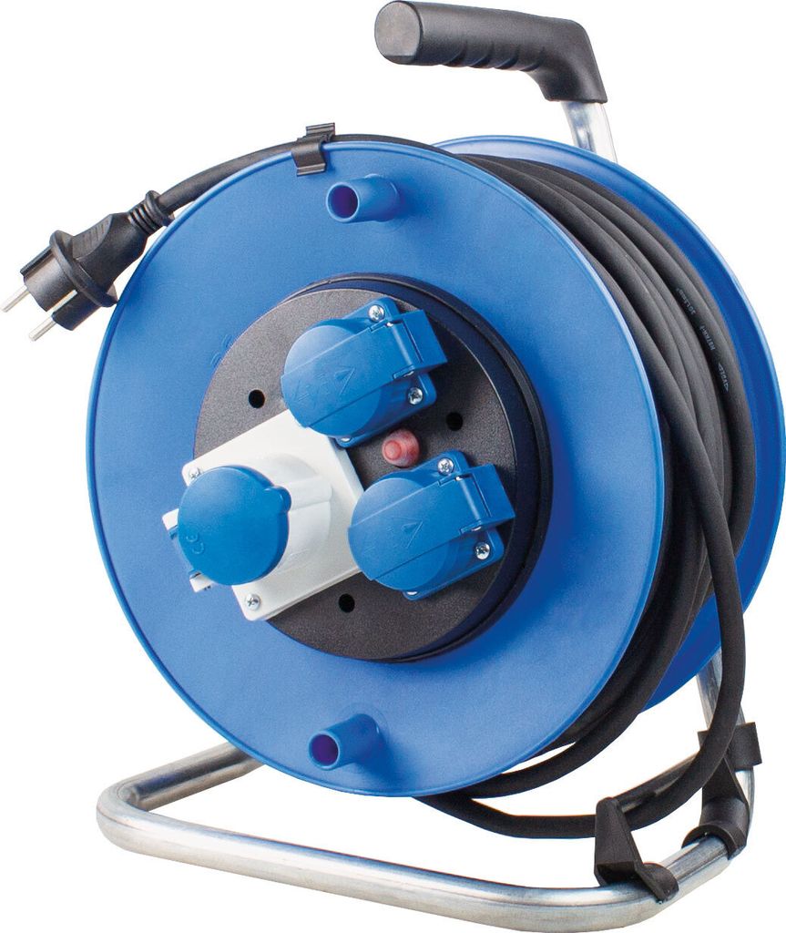 as-Schwabe Outdoor-Kabeltrommel 25m Außen Verlängerungskabel Kabelroller IP44