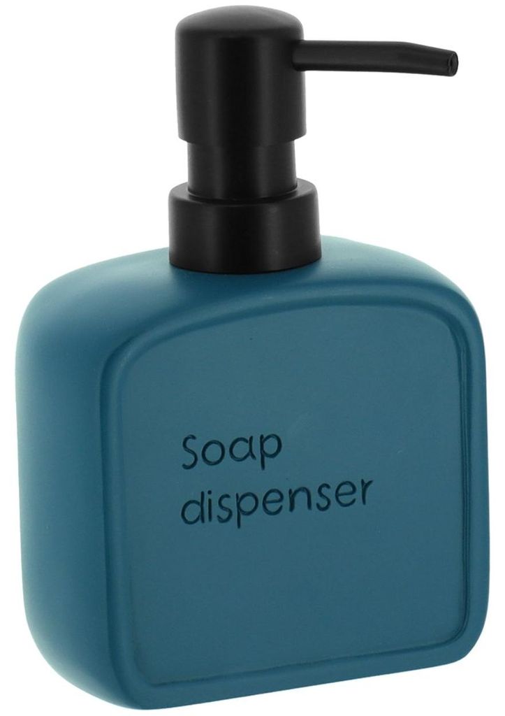 TENDANCE | Seifenspender - Pumpspender - Flüssigseifenspender - blau - 225 ml - aus Polyresin - Lotionspender - modern - Badezimmer
