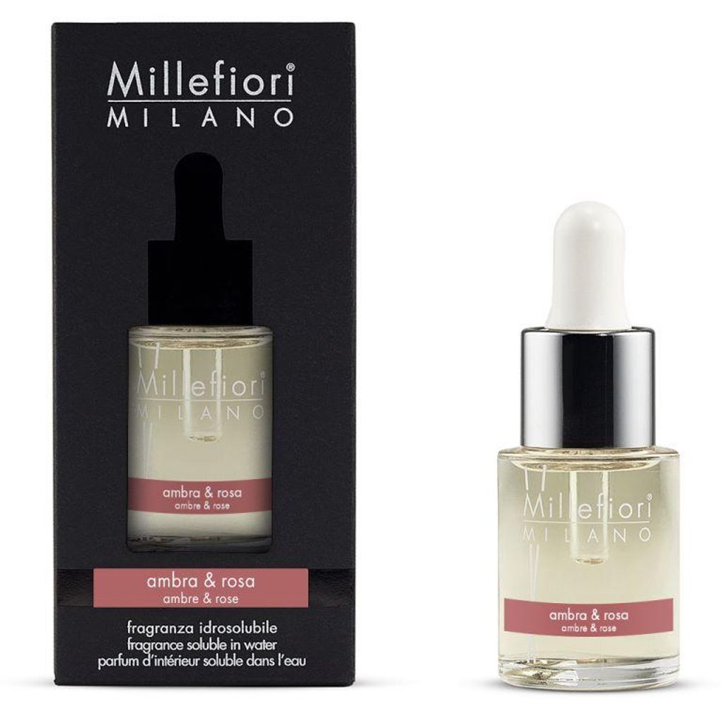 Millefiori Ambra & Rosa, 15 ml, Jantar. Notas de: piel, Imagen del producto 