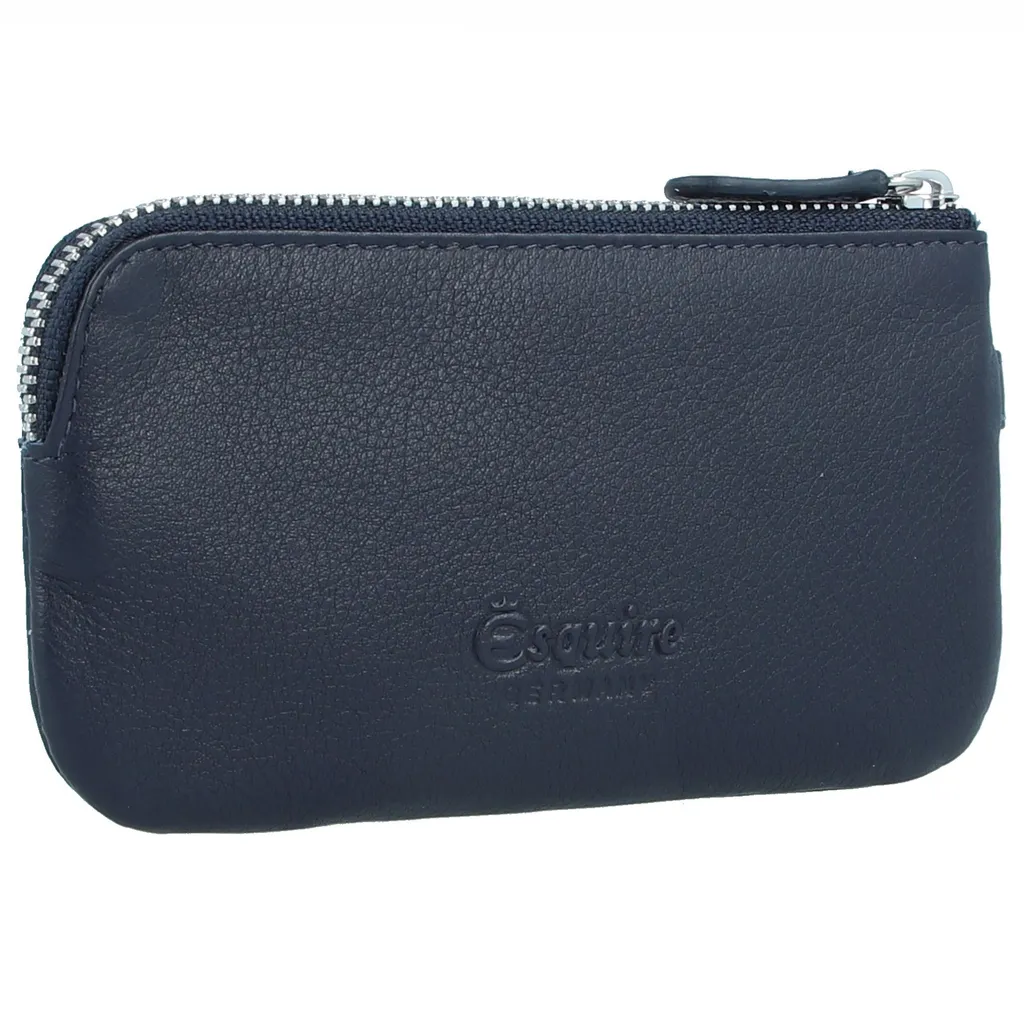 Portachiavi Esquire Viktoria Pelle Navy Blu - Organizzatore con Zip - 7