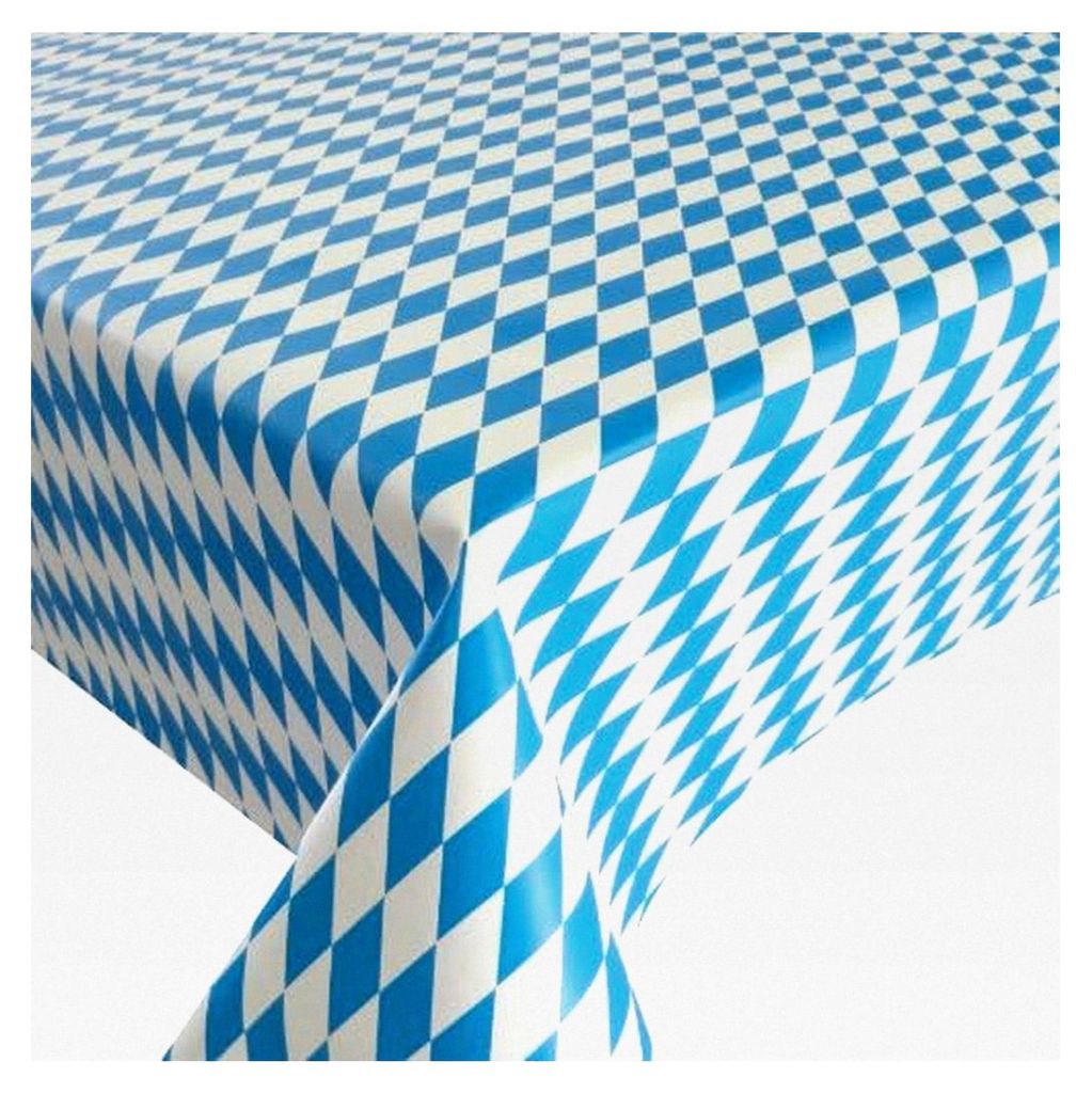 Wachstischdecke Gartentischdecke Bayrische Raute Blau Weiß Breite & Länge wählbar 110 x 290 cm Eckig abwaschbar