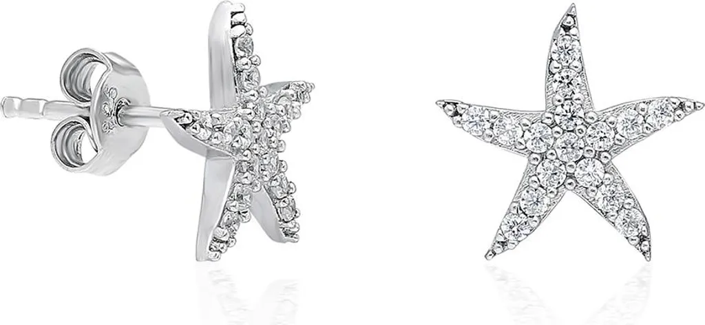 Boucles d'oreilles étoile argent 925 hypoallergénique et zircone