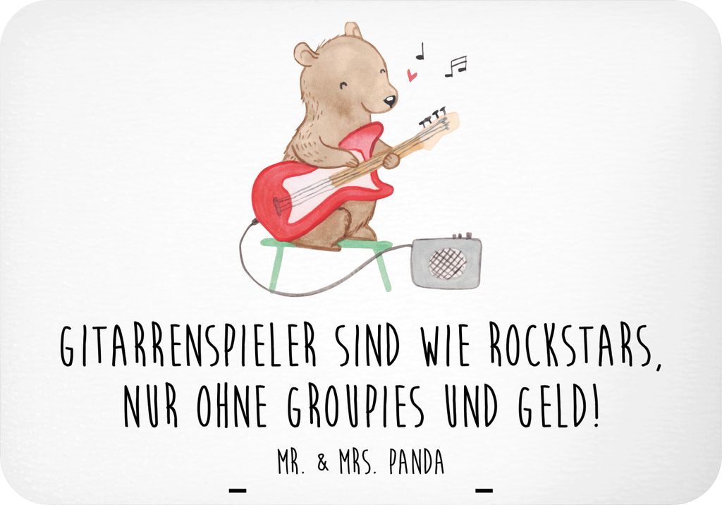 Mr. & Mrs. Panda magnet Gitarre Helden - Weiß - Geschenk, Instrument, haftmagnet, Abenteuer, whiteboardmagnet, Melodie, zettelhalter, Kühlschrank...