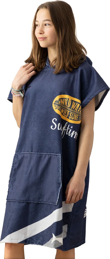 HOMELEVEL Badeponcho für Kinder und Teenager - Poncho Handtuch für Strand Schwimmbad - Surfponcho mit Kapuze - Bademantel für Jungen und Mädchen