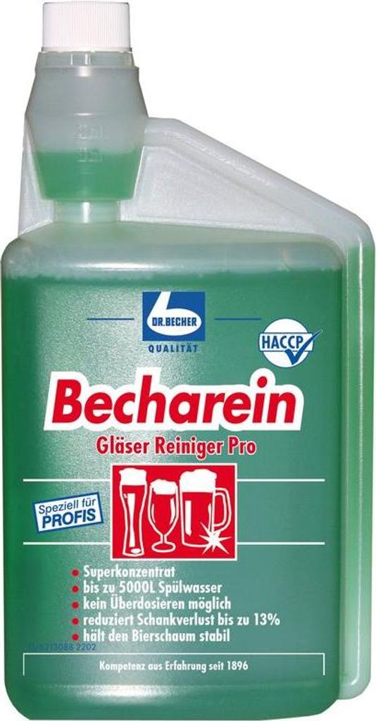 Dr. Becher Becharein Gläser Reiniger Dosierkammerflasche 1L (1er Pack)