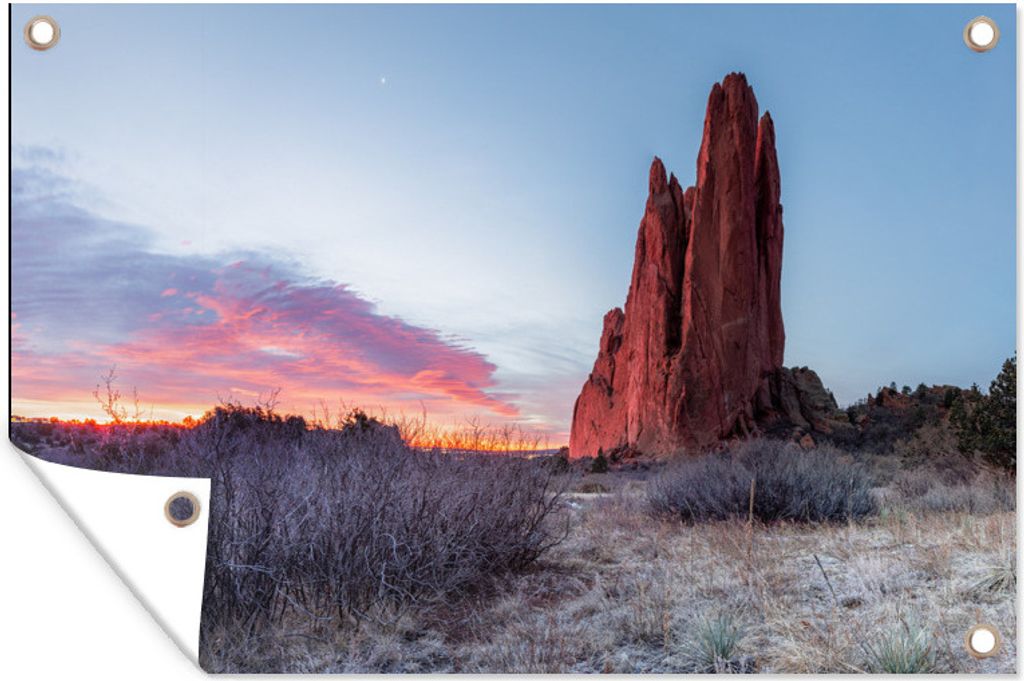MuchoWow 60x40 cm Outdoor-Poster Gartendeko Sichtschutz Garten Poster für den Garten Park - Colorado - Steine - Amerika - Horizont