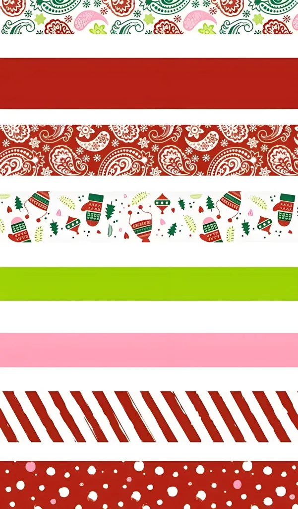Set de pliage Noël Heyda rouge et blanc en bandes de 1 et 1,5 x 30 cm