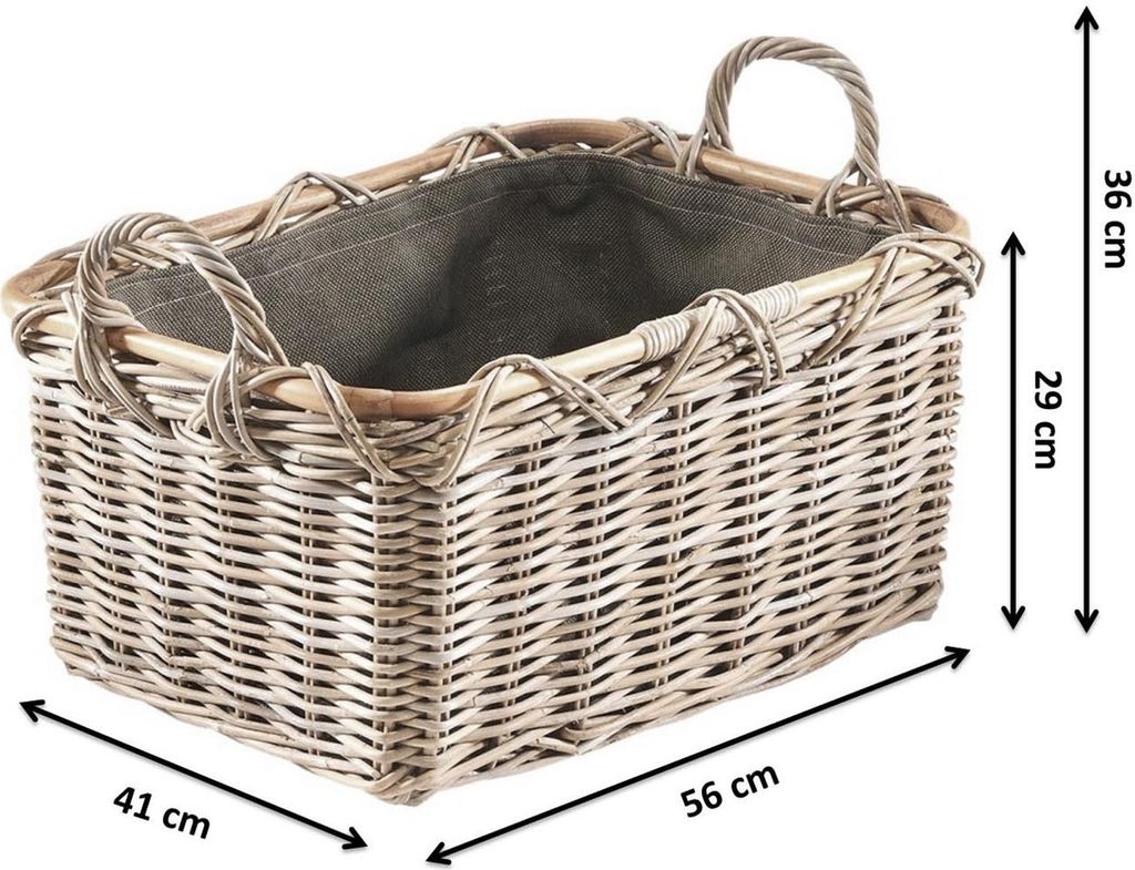 Kobolo Holzkorb für Kaminholz rechteckig Kubu grey - Rattan Produktbild 3