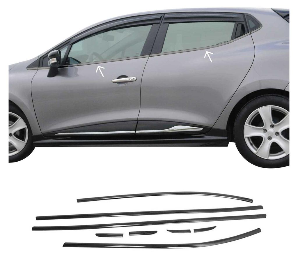 Okenné lišty pre Renault Clio hatchback 2012-2019 chróm Obrázok produktu 