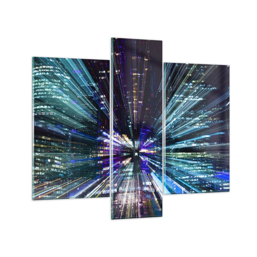 Bilder auf glas - Abstraktion modern - 95x80cm - Glasbilder - Wandbilder - Kunstdruck - zum Aufhängen bereit - Wanddekoration aus Glas - Glas Bild...