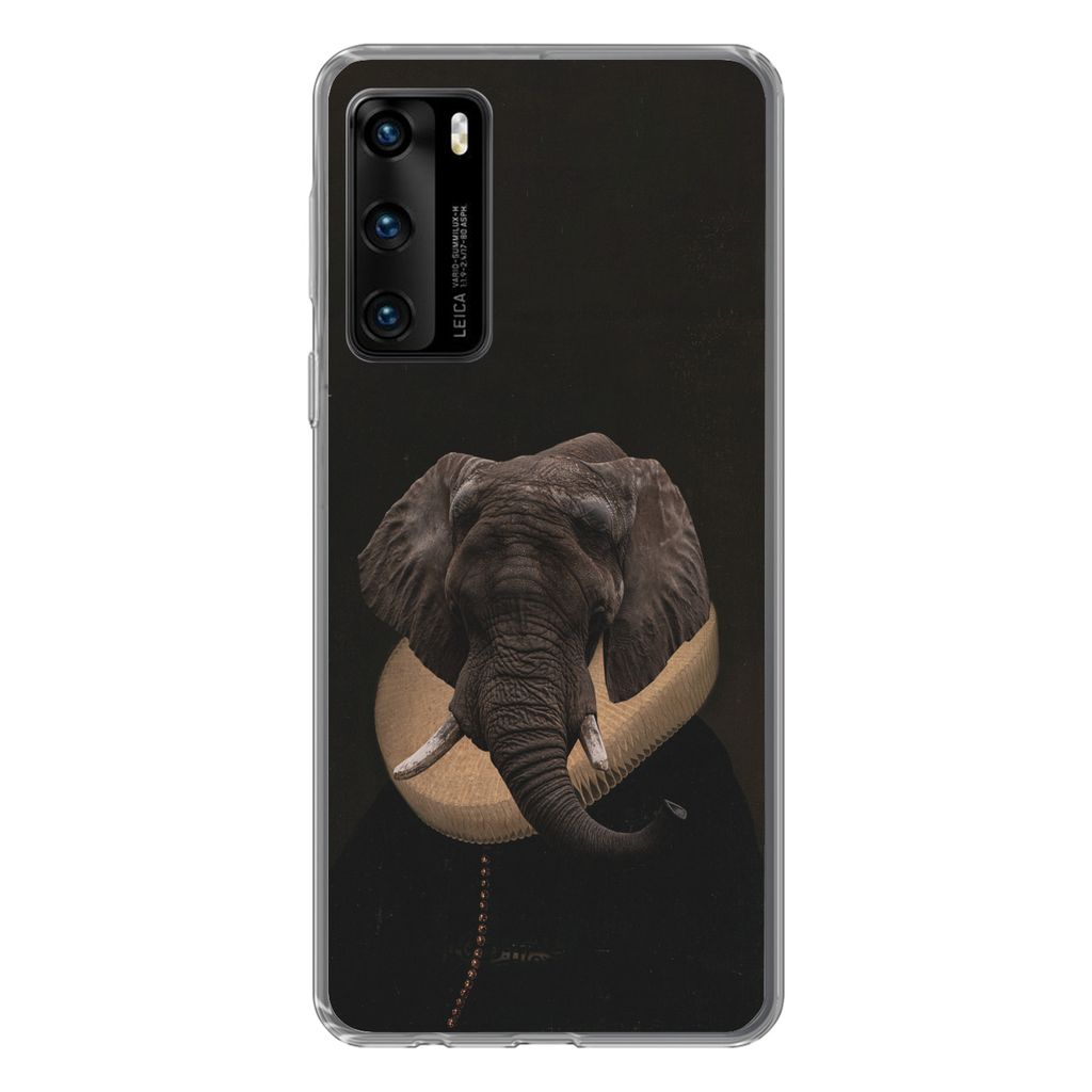 MuchoWow Handyhülle Schutzhülle Hülle für Huawei P40 Elefant - Kunst - Tiere Silikon Softcase Handy Hülle - Handytasche