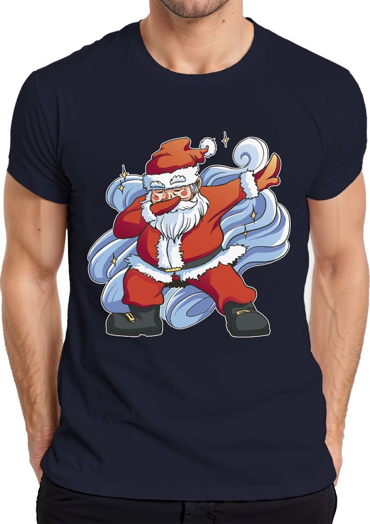 Dabbing Santa Clause - Weihnachten Weihnachtsgeschenk Christmas Herren T-Shirt, Navy, 3XL