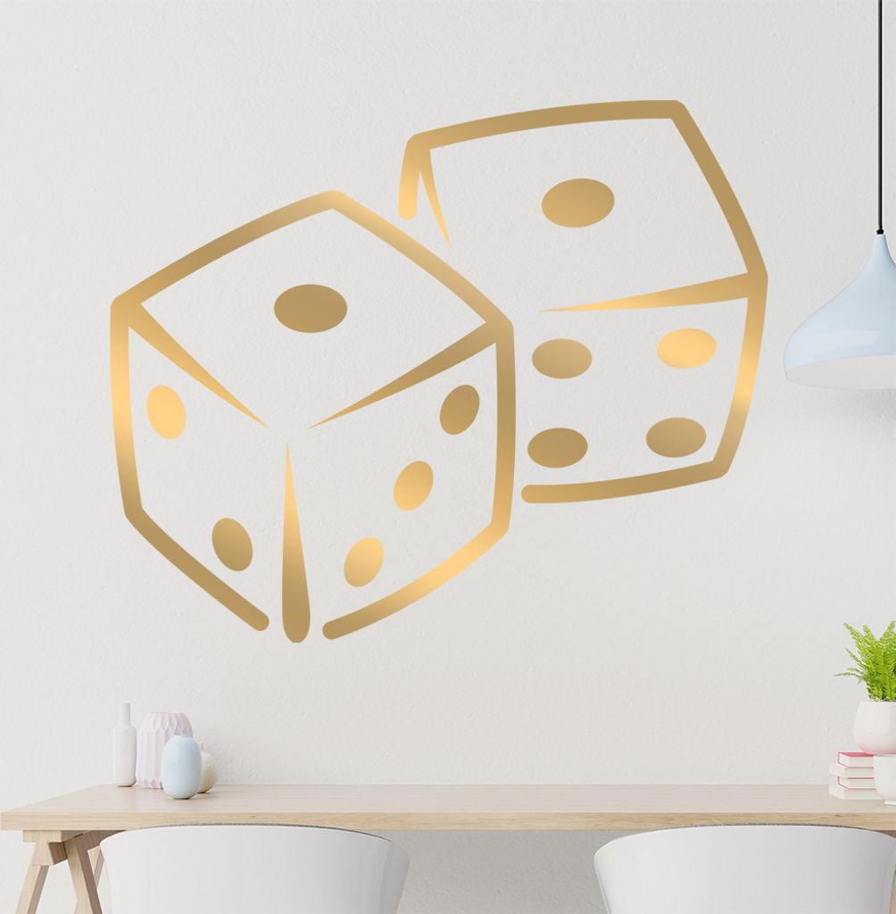 KIWISTAR Würfel Spielwürfel Wandtattoo in 6 Größen - Wandaufkleber Wall Sticker - Dekoration, Küche, Wohnzimmer, Schlafzimmer, Badezimmer