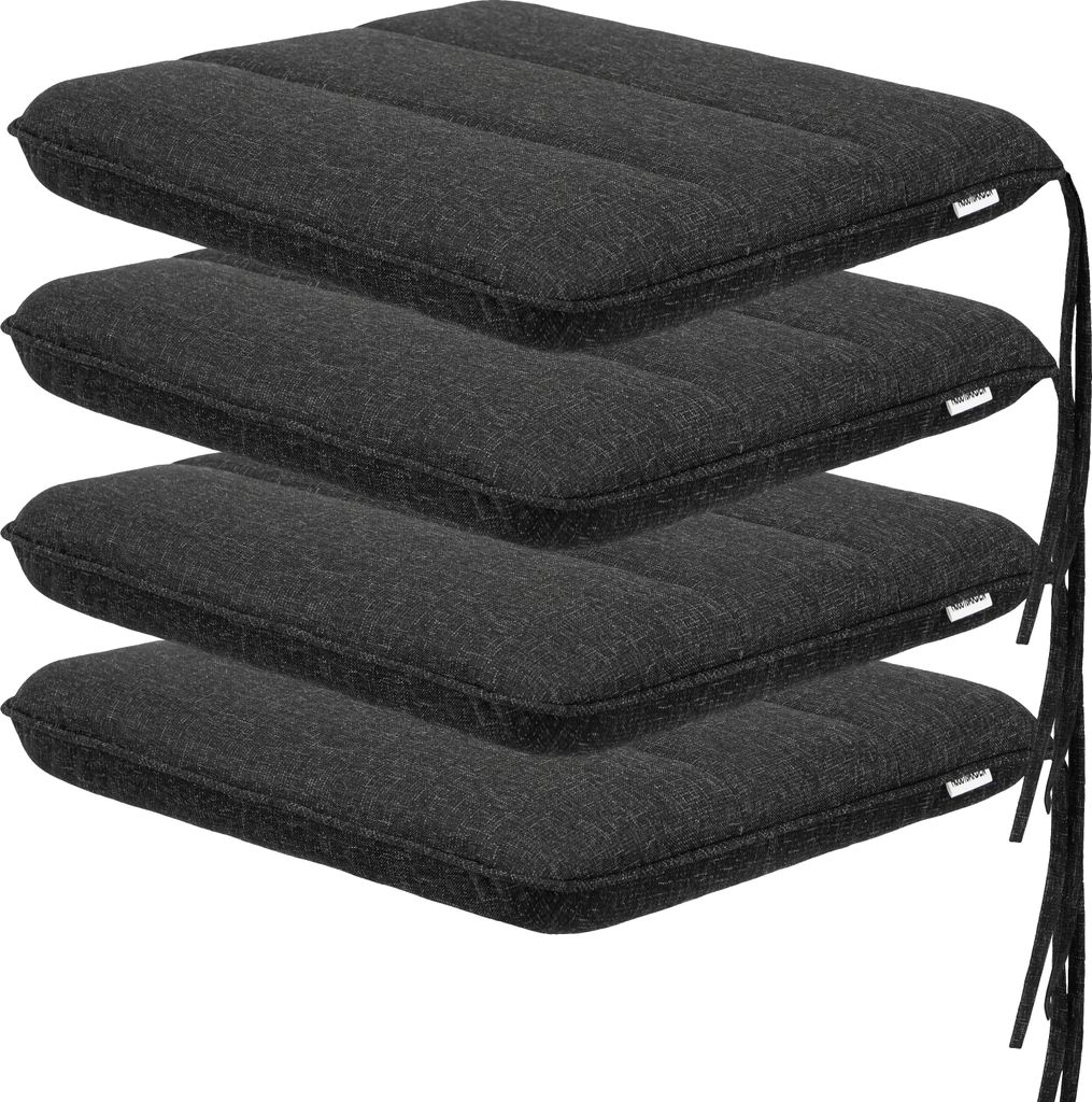 Sitzkissen-Set „Ada“ – 4er Pack - 50×43 cm - wetterabweisend & bequem | Sitzkissen, Gartenkissen, Sitzpolster, Stuhlkissen | PillowPrim