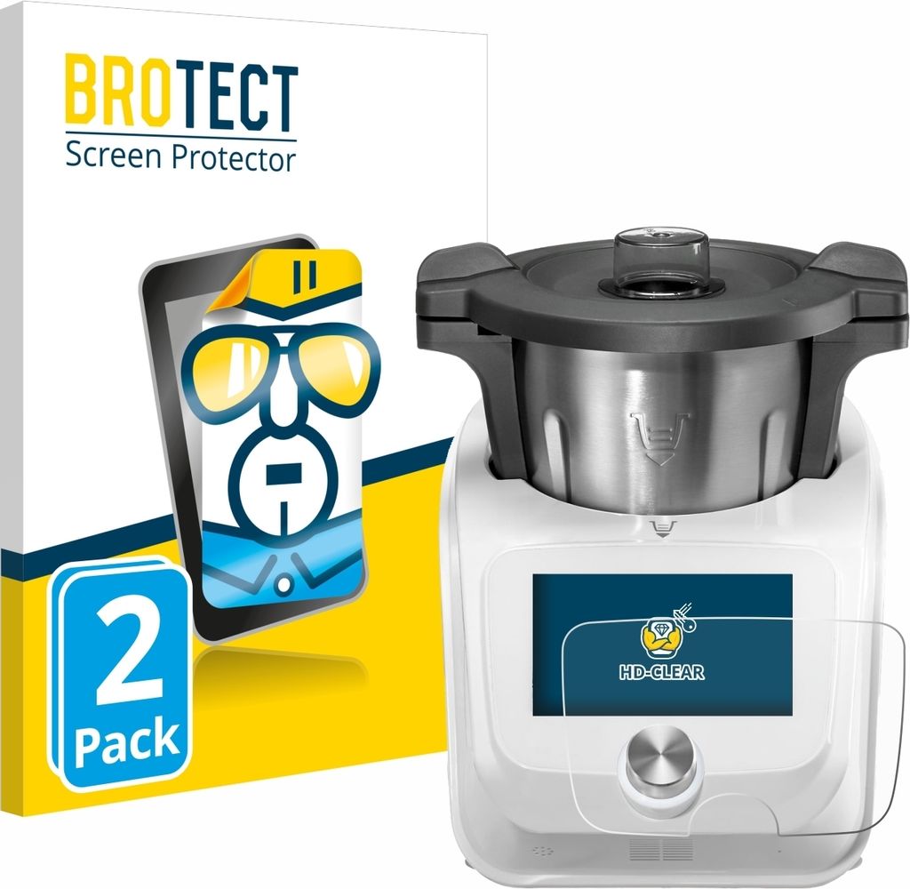 2x Für SilverCrest Monsieur Cuisine Connect Schutzfolie BROTECT Displayschutz Display Schutz Folie Klar Transparent