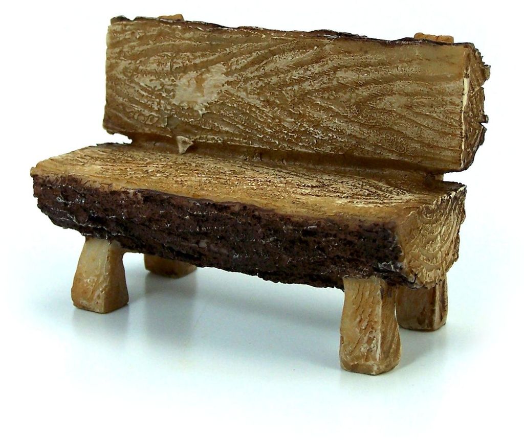 Bank aus Polyrein. bemalt. 9x6 cm. Weihnachtskrippendekoration.