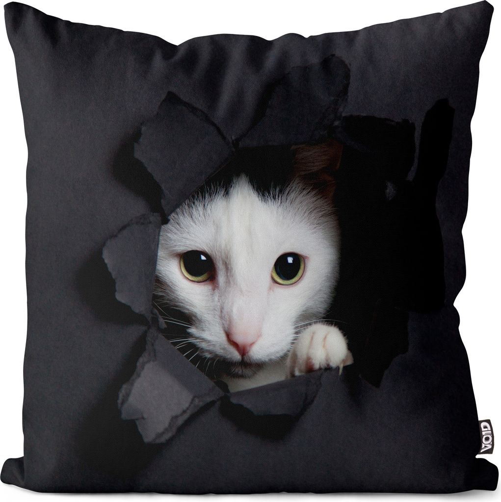 VOID Weiße Katze Kissenbezug Kissenhülle Sofakissen Kissen Deko Outdoor-Kissen Dekokissen