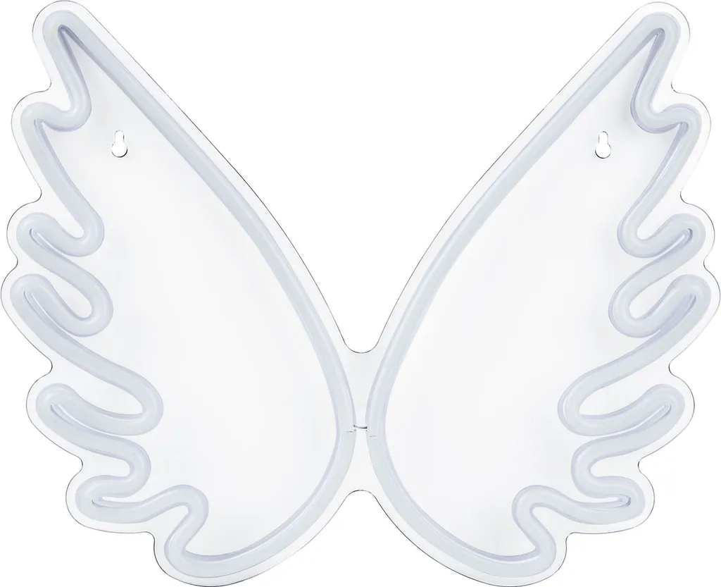 Néon LED en forme d'aile matériau PVC blanc luminaire BELIANI à piles