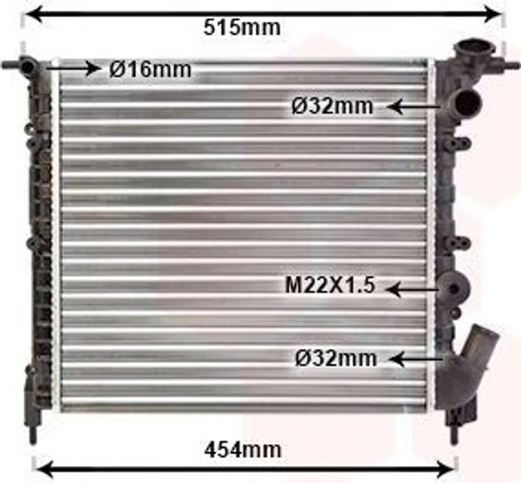 Radiateur à eau pour Renault Clio I et Express - Pièce de Rechange