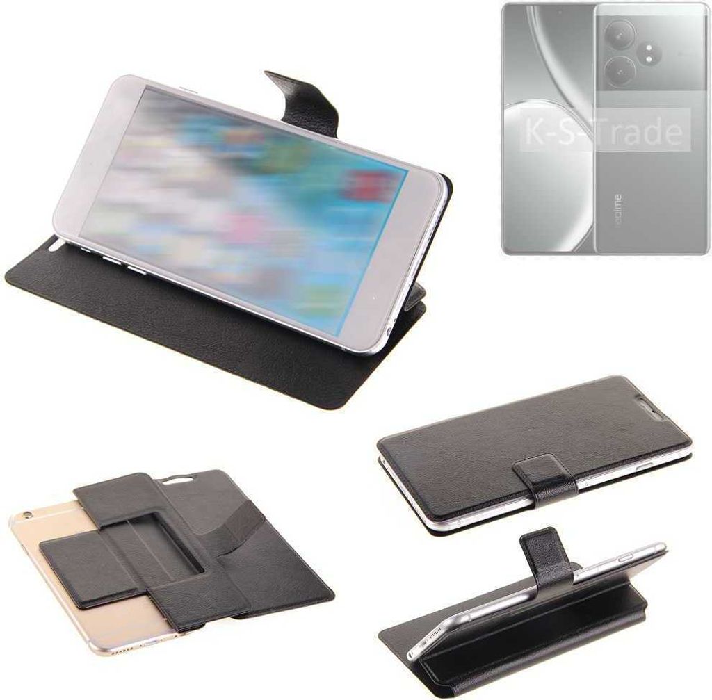 K-S-Trade Schutzhülle kompatibel mit Realme Gt Neo 6 SE Schutzhülle Flip Cover Klapphülle Wallet Case Slim Handyhülle bookstyle schwarz