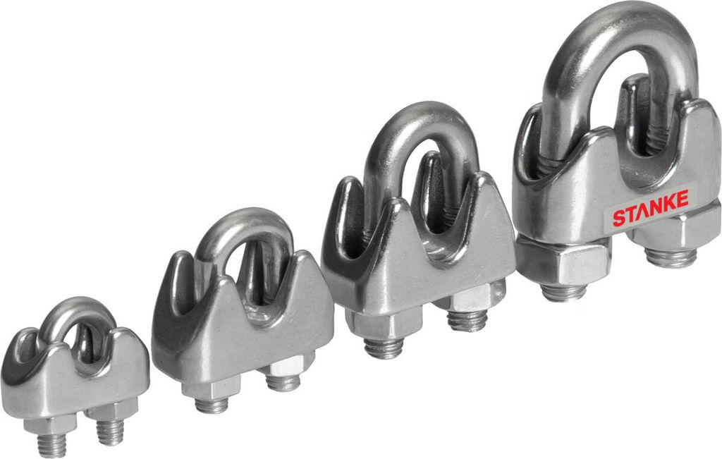 Seilwerk STANKE 100x Seilklemme Bügelform aus Edelstahl Inox Größe 13 für 13 mm Drahtseile Rostfrei Seilverbinder