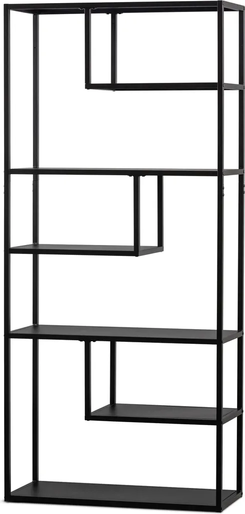 Meuble vitrine mural noir 85 cm Teun - Idéal pour salon et déco loft