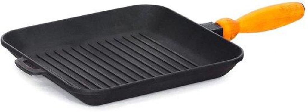 Gietijzeren Grillpan aus Edelstahl - 28 x 28 cm - für alle Herdarten - Einzelstück