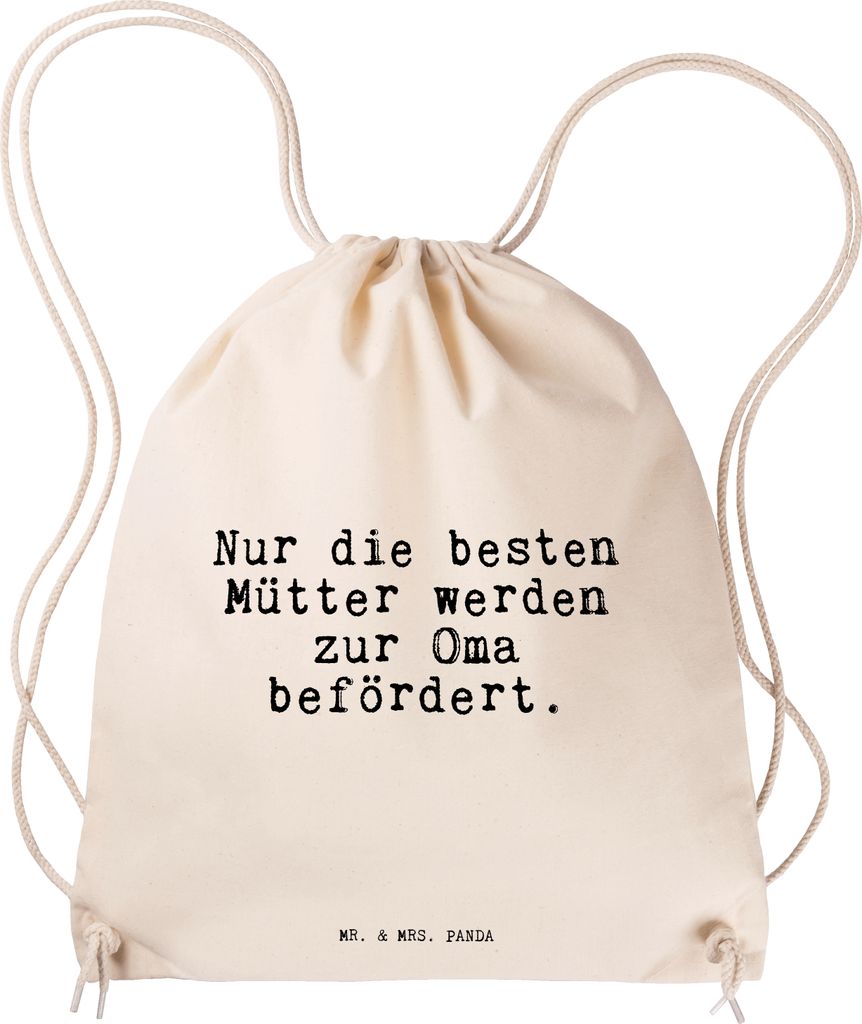 Mr. & Mrs. Panda Jutebeutel Nur die besten Mütter... - Transparent - Geschenk, Kleiner Rucksack, Mama, Oma, Enkel Geburt, Stoffrucksack, wander, S...