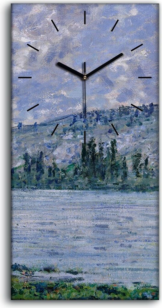 Küche Wohnzimmer Wand Leinwand Uhr 30x60 Die Seine und die Chaantemesle 1880 - schwarze Hände