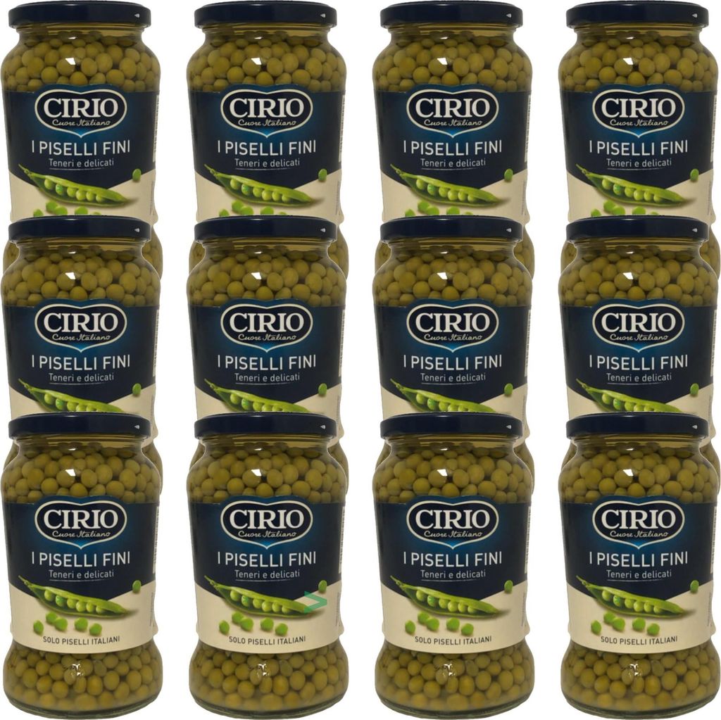 Cirio Erbsen Fini zart und zarte kultiviert in Italien (12 x 370g)