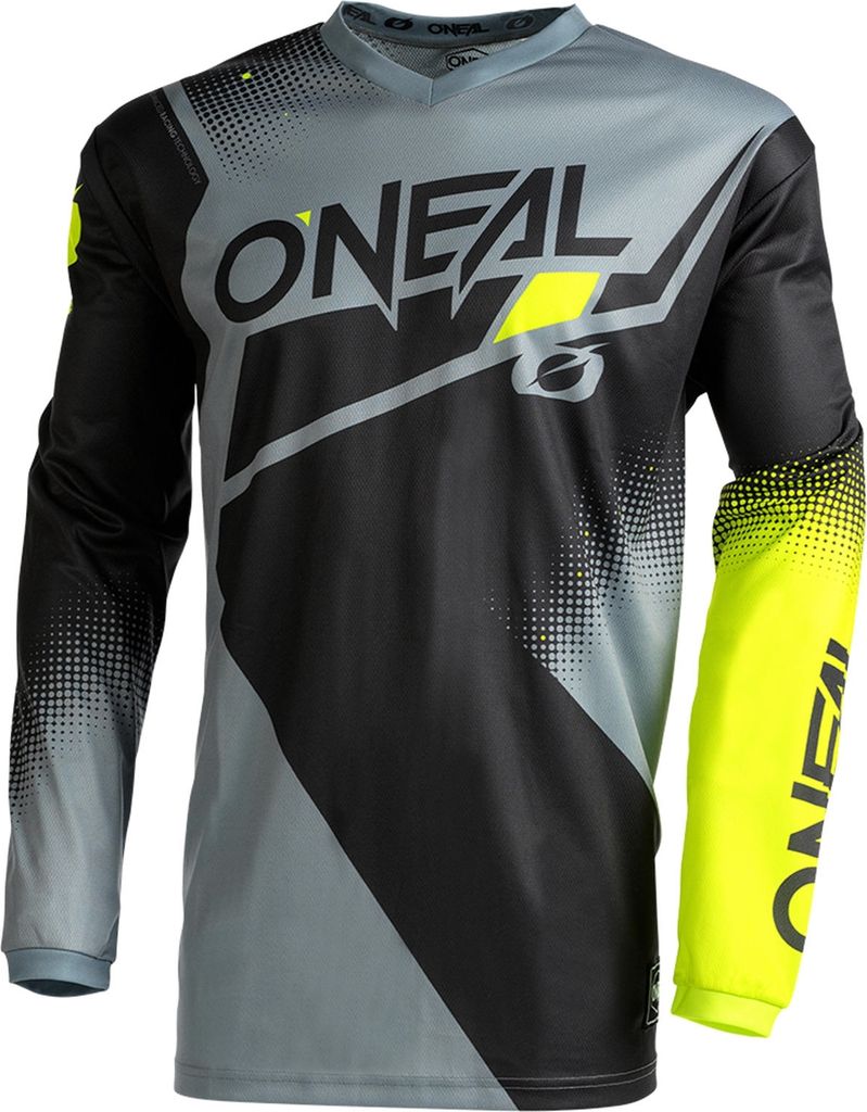 O'Neal Herren Bike Oberteil ELEMENT Jersey RACEWEAR V.22, Größe:M, Farben:black/gray/neon yellow