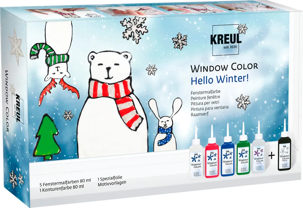 Décoration de Noël pour vitres : Set KREUL Hello Winter repositionnable