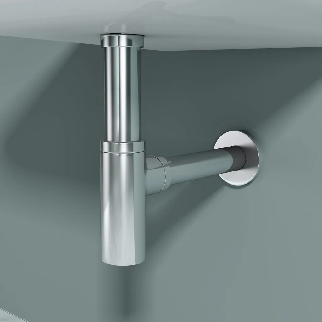 Siphon en Laiton Anti-Odeur Chromé pour Vasque - Design Rond et Robuste