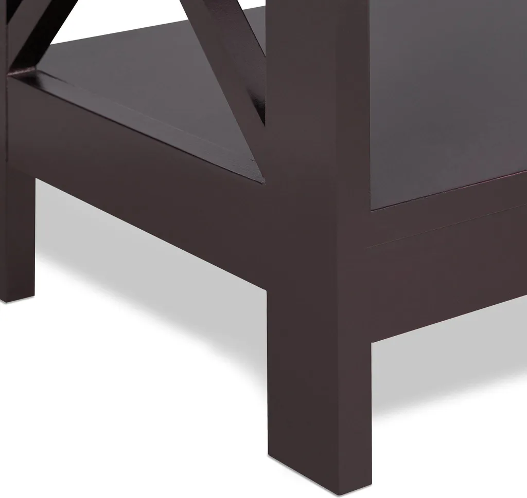 Table console bois et métal avec grand tiroir de rangement - 90cm