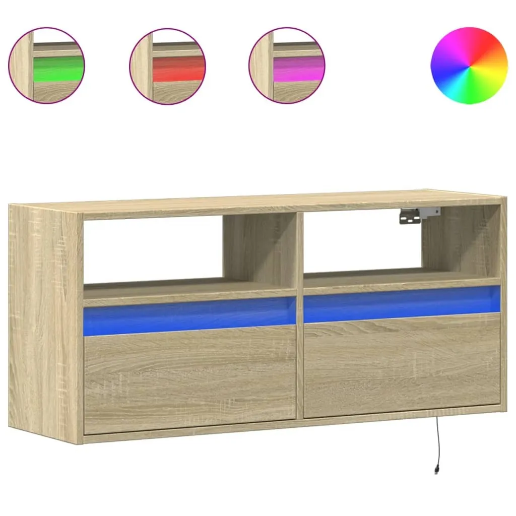 Mobile Porta TV SYFAX Rovere LED 100x31x45 cm - Offerta Imperdibile