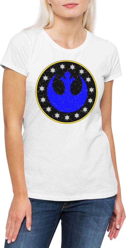 Urban Backwoods New Republic Logo, Damen T-Shirt, Farbe: Weiß, Größe: S